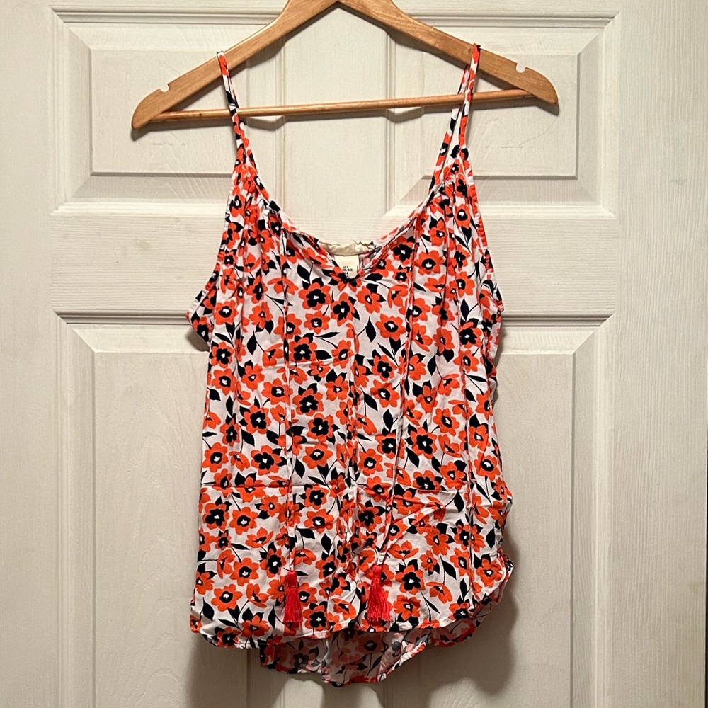 Floral Tassel Spaghetti Strap Tank